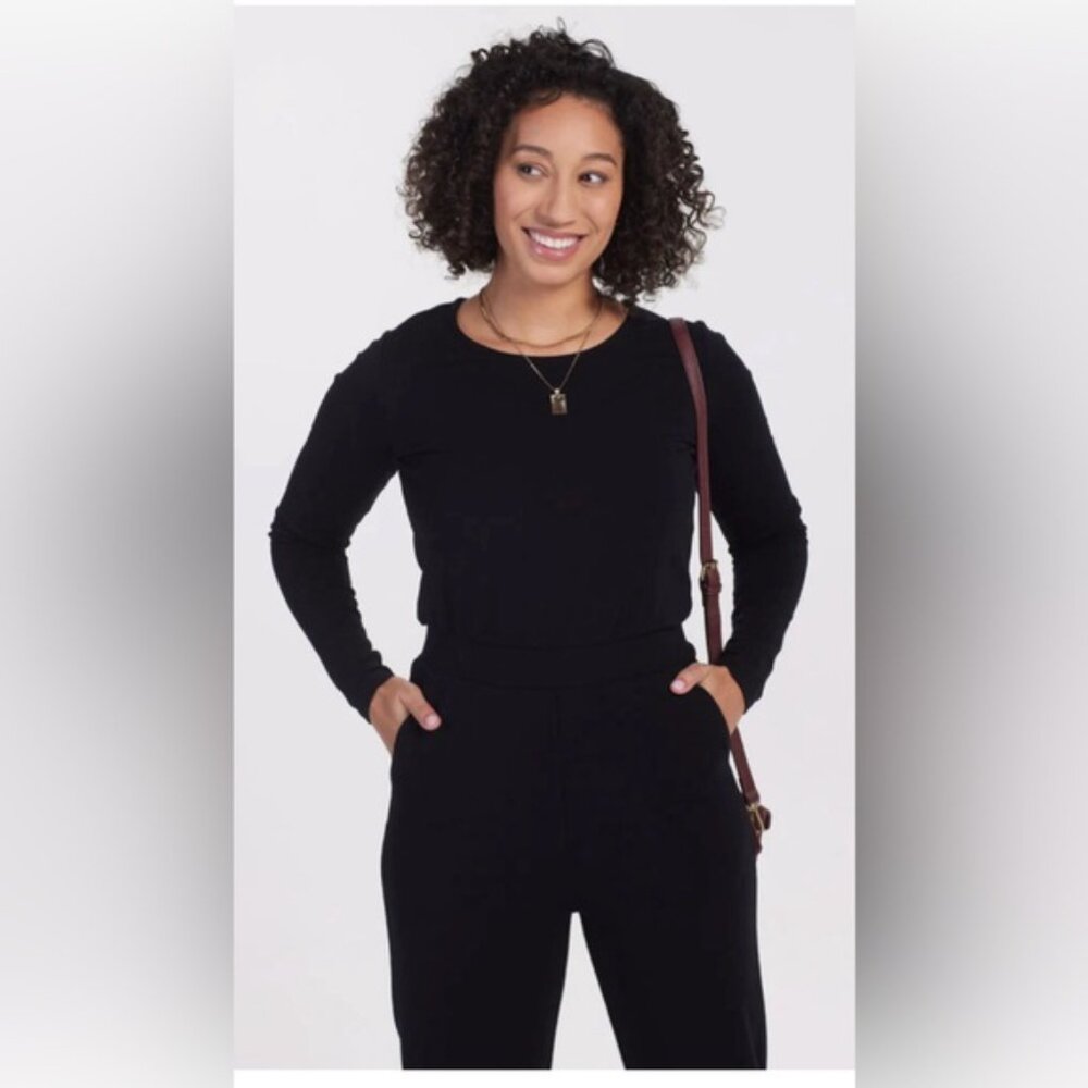 Woolx Rilynn Merino Wool Blend Jumpsuit Black Small